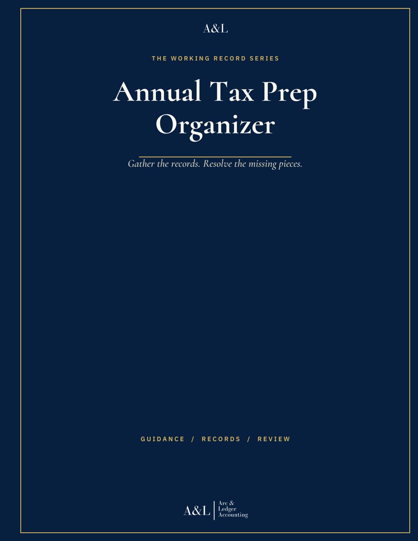 Annual Tax Prep Organizer cover